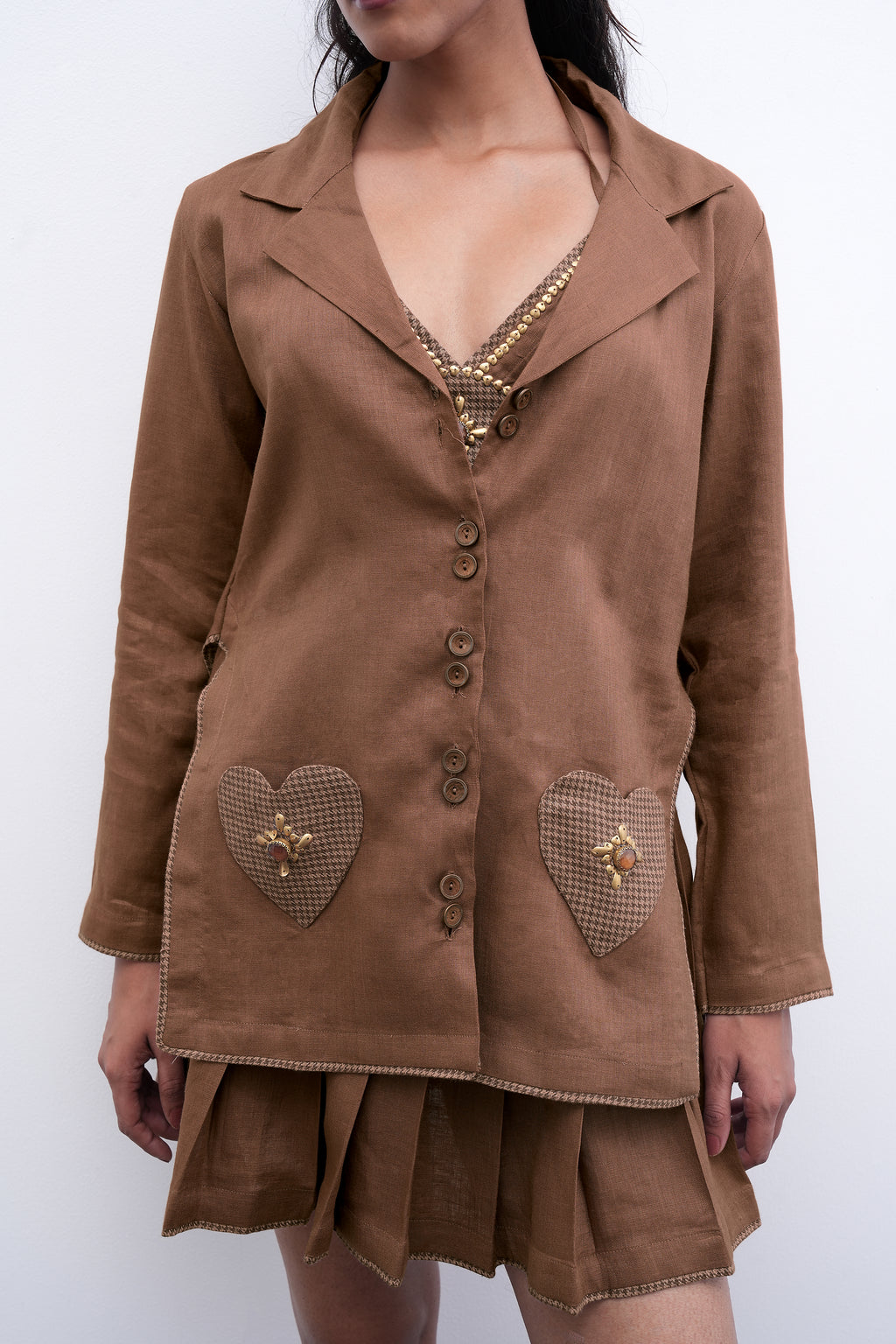 PLEATS & PULSE Blazer/Skirt Duo