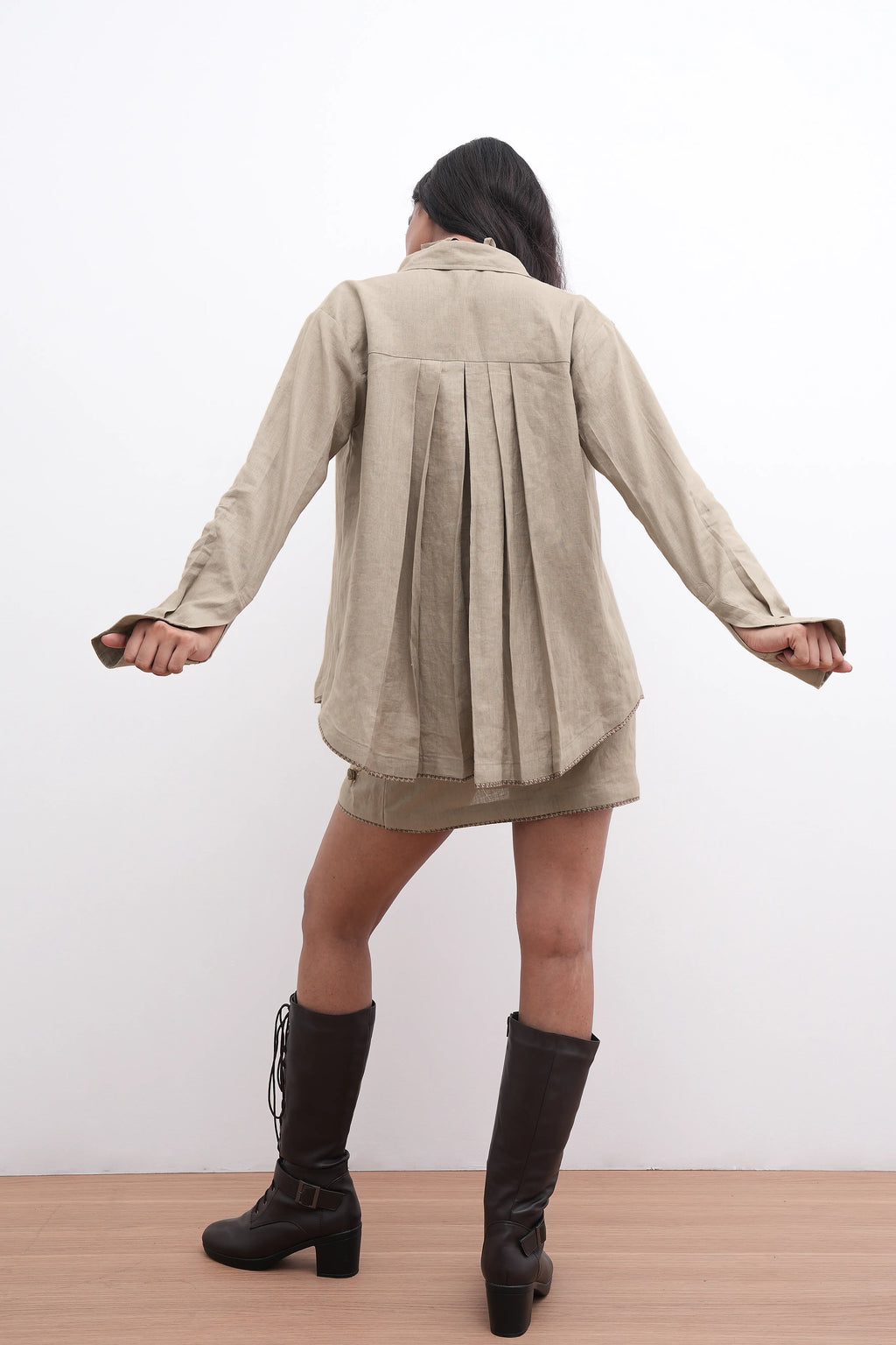 PLEATS & PULSE Blazer/Skirt Duo