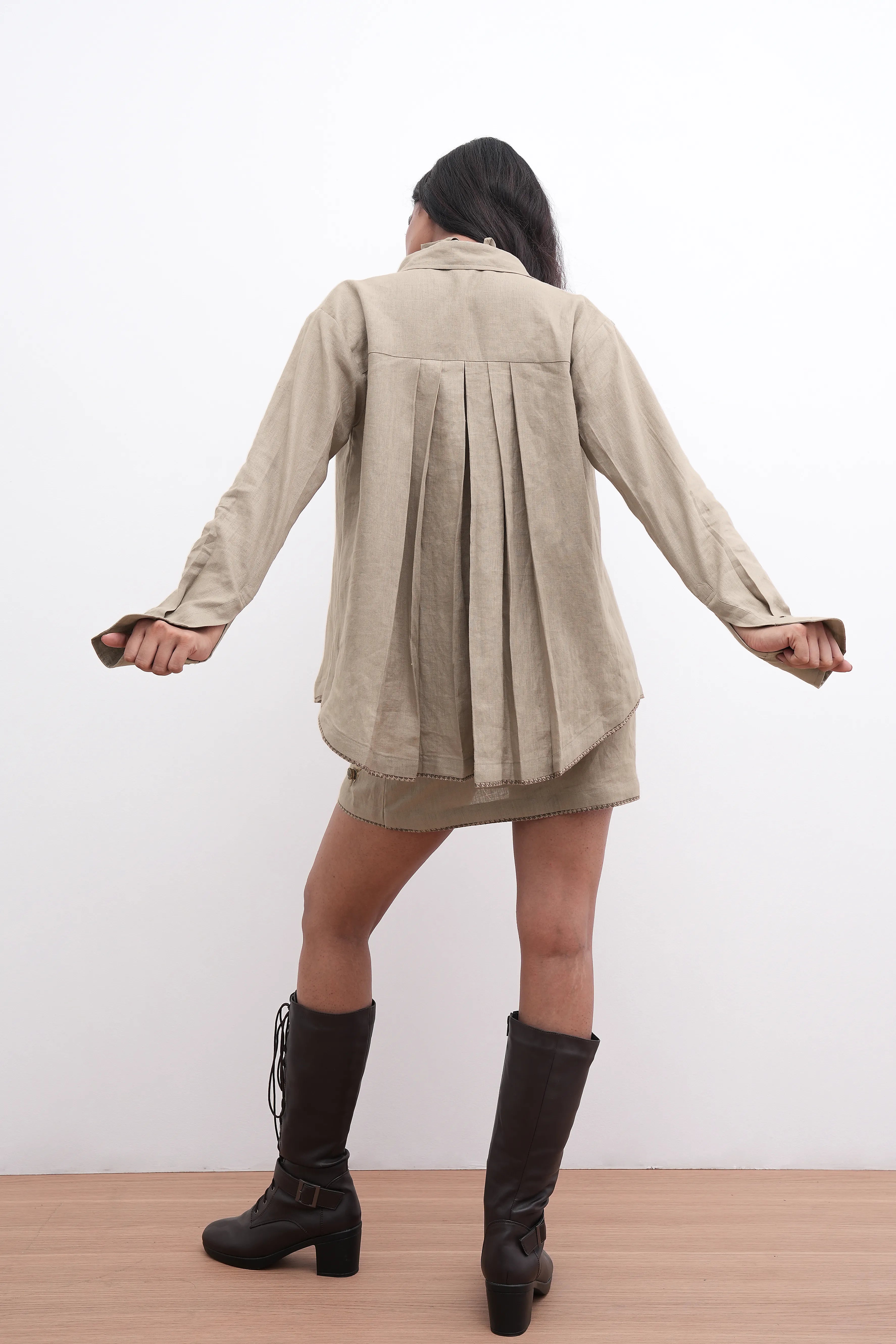 Pleats & Pulse Blazer/skirt duo