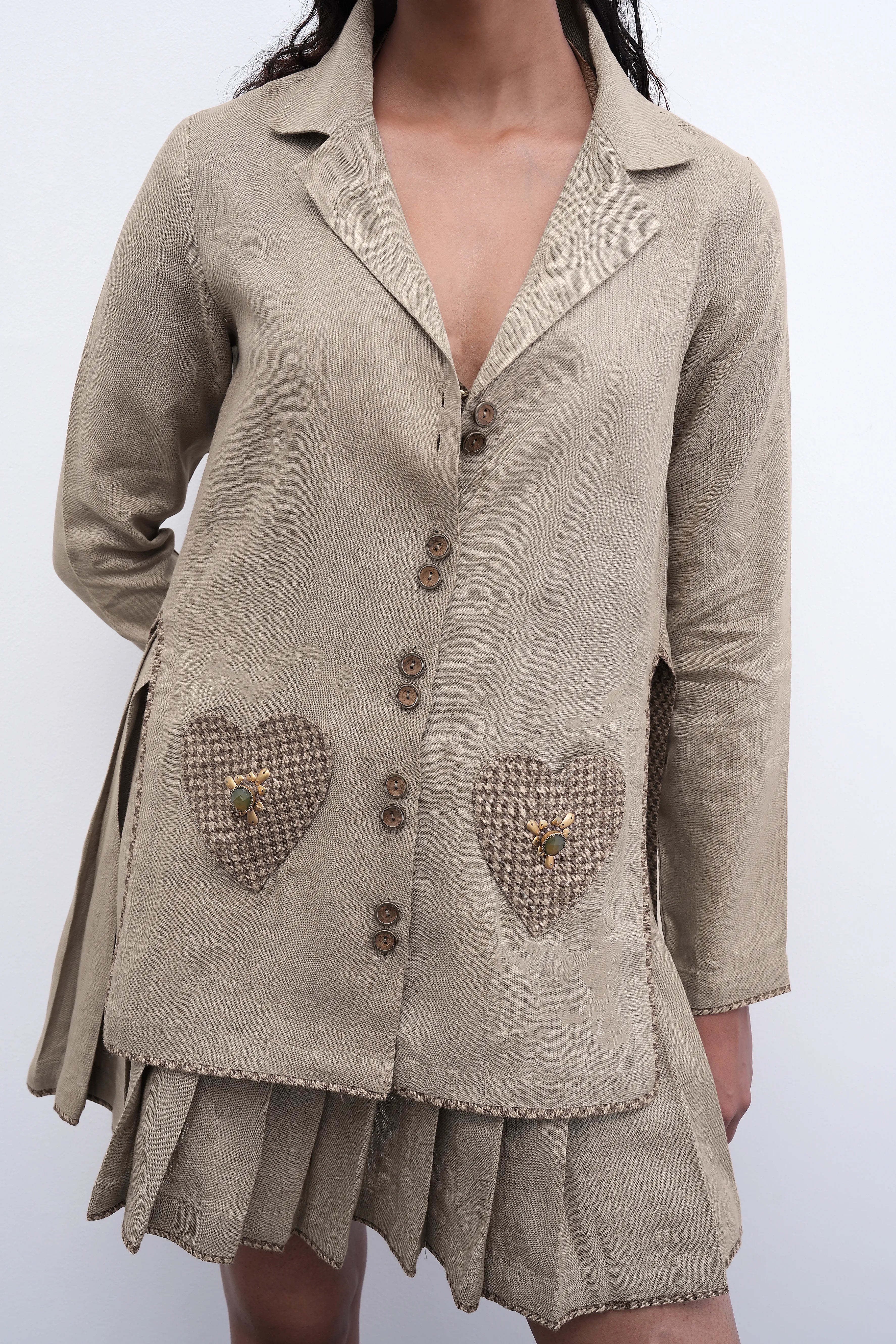 Pleats & Pulse Blazer/skirt duo